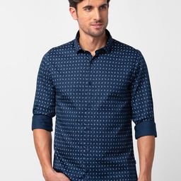 SPYKAR Men Satin Conversational Printed Long Sleeves Casual Shirt-picture-18