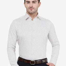 JADE BLUE Men Slim Fit Printed Cotton Formal Shirt-picture-38