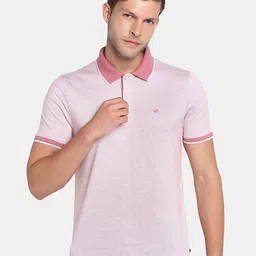 Blackberrys Men Peach-Coloured Polo Collar Slim Fit Pure Cotton T-shirt-picture-19