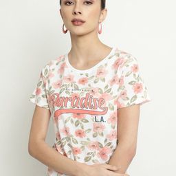 METTLE Floral Printed Round Neck Cotton T-shirt-picture-1