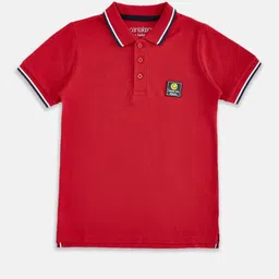 Pantaloons Junior Boys Maroon Polo Collar Applique T-shirt-picture-53