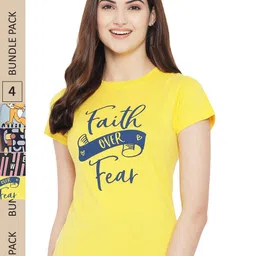 Fabflee Pack Of 4 Printed Cotton T-shirts-picture-40