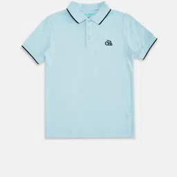 Pantaloons Junior Boys Blue Solid Cotton Polo Collar T-shirt-picture-16