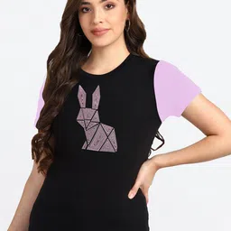 shashvi Women Lavender Printed T-shirt-image-79