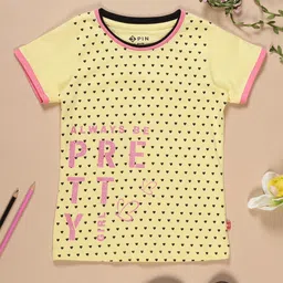 3PIN Girls Polka Dots Printed Cotton T-shirt-image-84
