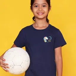 NUSYL Girls Graphic Printed Round Neck T-shirt-image-98