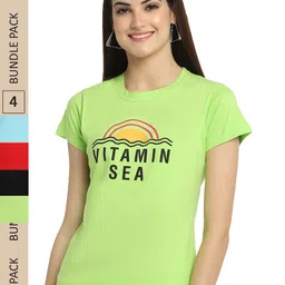 Fabflee Pack Of 4 Printed Cotton T-shirts-picture-27