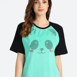 shashvi Women Teal Typography Printed T-shirt-picture-33