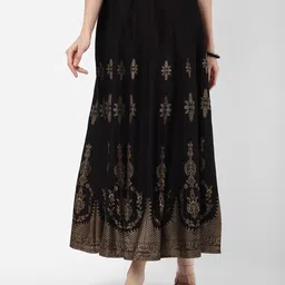R&B Ethnic Motifs Printed Flared Maxi Ethnic Skirt-picture-41