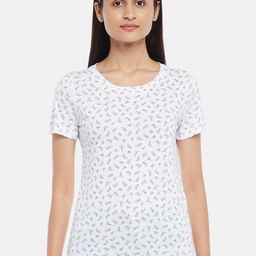 Honey by Pantaloons Women White & bright gray Printed T-shirt-picture-46
