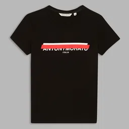 Antony Morato Black Typography Printed Round Neck T Shirt-picture-48