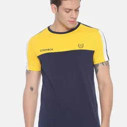 Steenbok Men Blue Colourblocked T-shirt-picture-24
