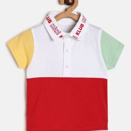 MINI KLUB Boys Colourblocked Polo Collar Cotton T-shirt-picture-29