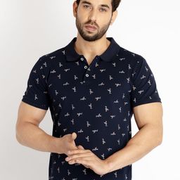 Status Quo Men Printed Polo Collar Cotton T-shirt-picture-1