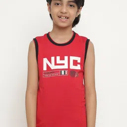 Octave Boys Typography Printed Sleeveless Cotton T-shirt-picture-35
