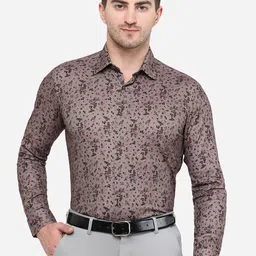 JB STUDIO Men Slim Fit Floral Printed Cotton Formal Shirt-picture-14