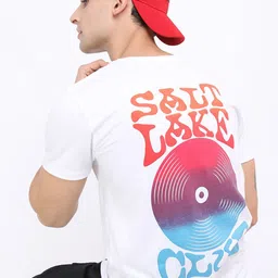 HIGHLANDER Men White Printed Slim Fit T-shirt-image-2