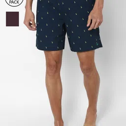 SIMON CARTER LONDON Men Navy Blue & Maroon Pack of 2 Boxer Shorts image 1