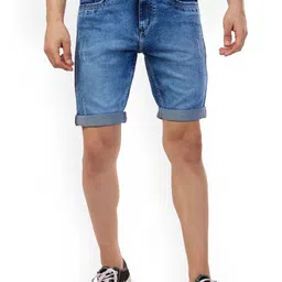beevee Men Mid Rise Washed Denim Shorts-picture-10