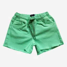 KiddoPanti Girls Green Denim Shorts-picture-22