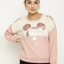 METTLE Women Mickey Mouse Printed Fleece Sweatshirt image 1