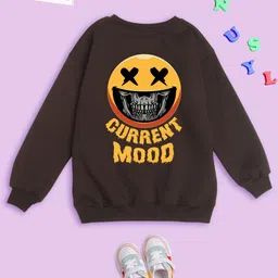 NUSYL Kids Graphic Printed Round Neck Long Sleeve Fleece Pullover Oversized Sweatshirt-image-64