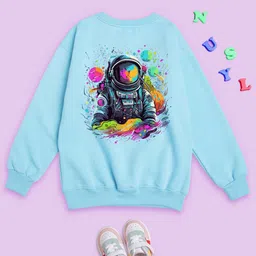 NUSYL Kids Graphic Printed Oversized Fleece Sweatshirt-picture-36