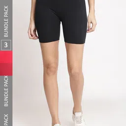 Jinfo Women Pack of 3 Cycling Sports Shorts-image-79