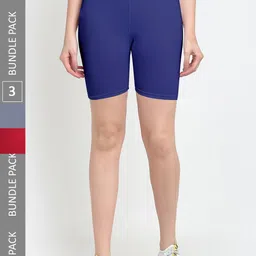 Jinfo Women Pack of 3 Cotton Sports Shorts-image-71