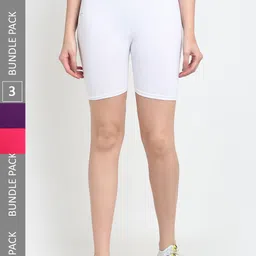 Jinfo Women Pack of 3 Cotton Sports Shorts-image-3