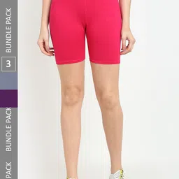 Jinfo Women Pack of 3 Cotton Sports Shorts-picture-40