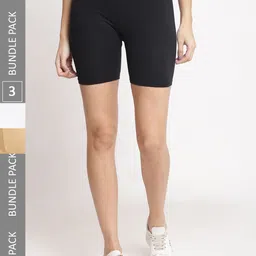 Jinfo Women Pack of 3 Cycling Sports Shorts-picture-36