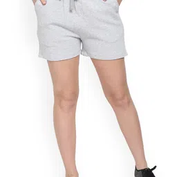 UnaOne Women Grey Melange Yoga Shorts-image-43
