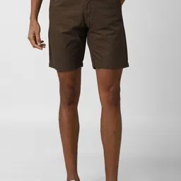 Peter England Casuals Men Brown Pure Cotton Shorts-picture-36