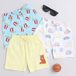 BUMZEE Boys Pack Of 3 Mid-Rise Cotton Shorts-picture-56