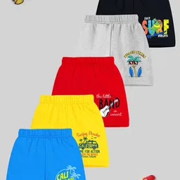 KUCHIPOO Kids Pack Of 5 Printed Shorts-picture-18