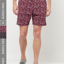 T.T. Men Pack of 2 Printed Mid-Rise Cotton Shorts-picture-11