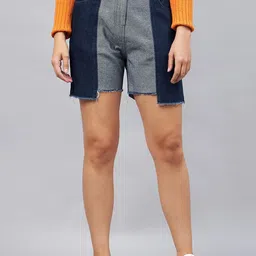Orchid Blues Women Paneled High-Rise Reversible Technology Shorts-image-86
