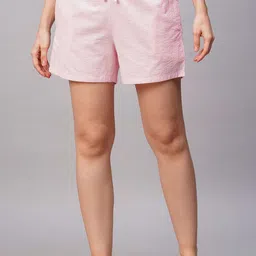 DRAPE IN VOGUE Women Checked Regular Fit Mid-Rise Shorts-picture-30