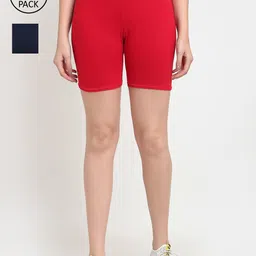 Jinfo Women Pack Of 2 Cycling Sports Shorts-image-46
