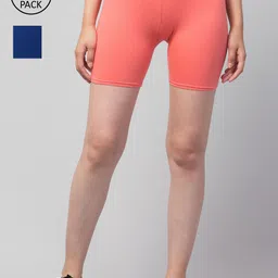Apraa & Parma Pack Of 2 Women Slim Fit Cycling Sports Shorts-image-85