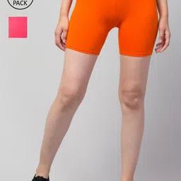 Apraa & Parma Women Pack Of 2 Skinny Fit Cycling Cotton Sports Shorts-picture-21