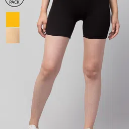 Apraa & Parma Pack of 3 Slim Fit Cycling Cotton Sports Shorts image 1