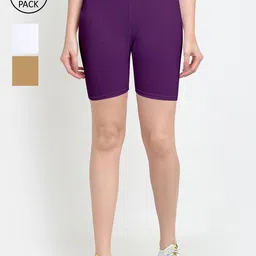 GRACIT Women Pack Of 3 Cycling Sports Shorts image 1