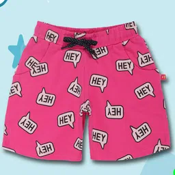 3PIN Girls Typography Printed Cotton Shorts-image-17