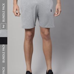 mack jonney VIMAL JONNEY Men Pack Of 2 Mid-Rise Cotton Sports Shorts-picture-33