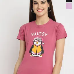 Fabflee Pack Of 3 Typography Printed Casual Cotton T-shirts image 1