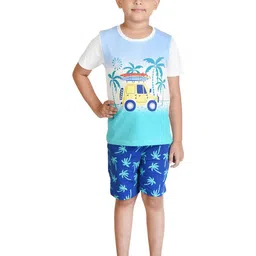 Clothe Funn Boys Conversational Printed T-shirt With Shorts-picture-45