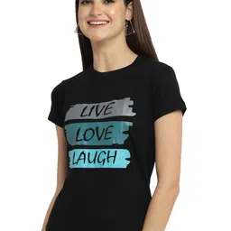 Fabflee Pack Of 4 Typography Printed Regular Fit Cotton T-shirt image 4