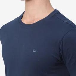 JADE BLUE Men Blue Slim Fit T-shirt image 3
